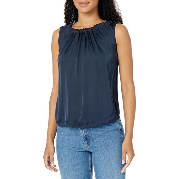 Velvet by Graham & Spencer Tops - Velvet $178 Mindi Satin Viscose Tie Back Sleeveless Top navy blue XL NEW